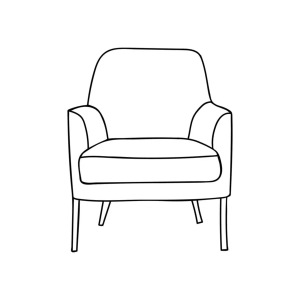 Sessel Doodle Symbol Vektor Handgezeichnetes Sessel Symbol Vektor — Stockvektor