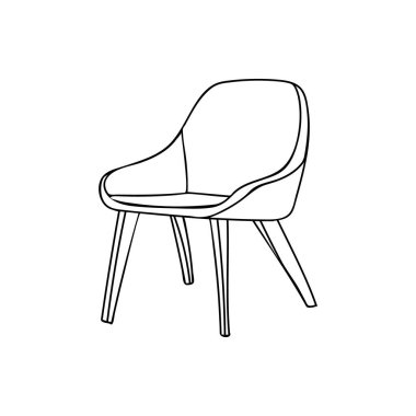 Vektör olarak sandalye karalama simgesi. Vektör olarak el çizimi sandalye simgesi. Vektör içinde karalama sandalyesi illüstrasyonu
