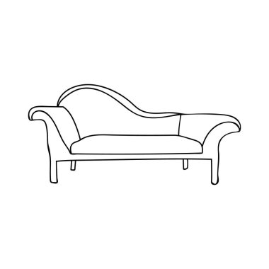 Vektör olarak kanepe ikonu. Kanepe el çizimi simgesi. Çizim kanepede vektör karalama