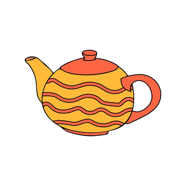 Красочная Иллюстрация Чайника Векторе Красочные Каракули Чайник Иллюстрация Векторе Цветной — стоковый вектор