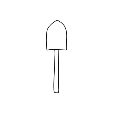 Vektör olarak Doodle kürek simgesi. Vektörde elle çizilmiş kürek simgesi