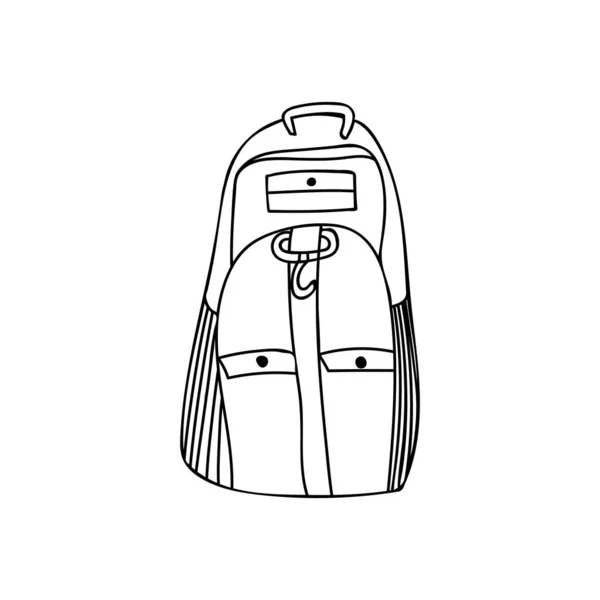 ベクトル内の落書きキャンプバックパックアイコン 手描きのキャンプバックパックのアイコンベクトル — ストックベクタ
