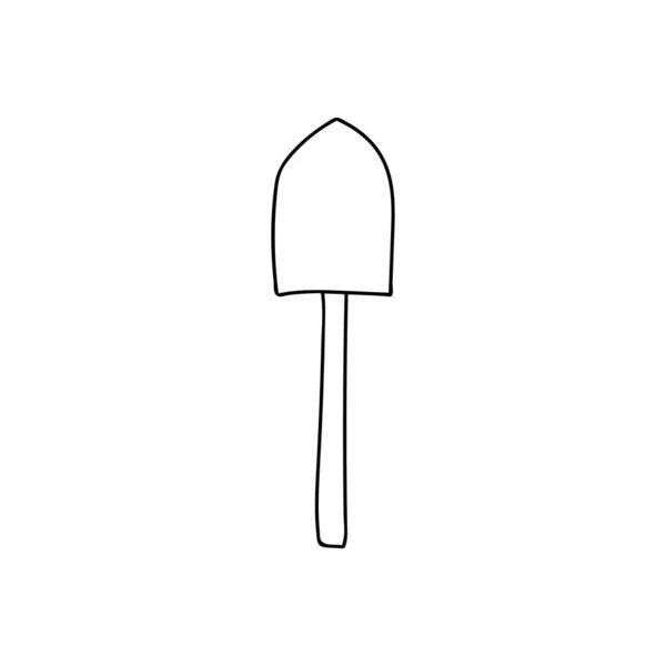 벡터에 Doodle Shovel 아이콘 벡터에 손으로 삽으로 아이콘 — 스톡 벡터