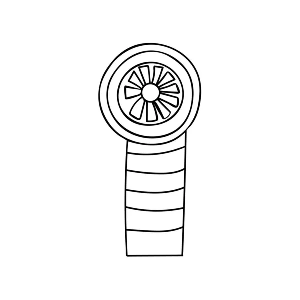 Ikona Ventilační Trubice Vektoru Izolovaném Bílém Ručně Kreslená Ikona Systému — Stockový vektor