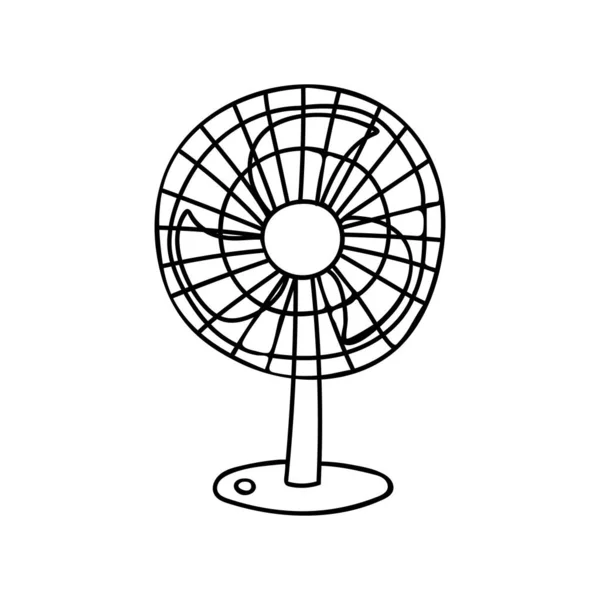 Ikona Čmáranice Ventilátoru Vektoru Izolovaném Bílém Ručně Kreslená Ikona Ventilátoru — Stockový vektor