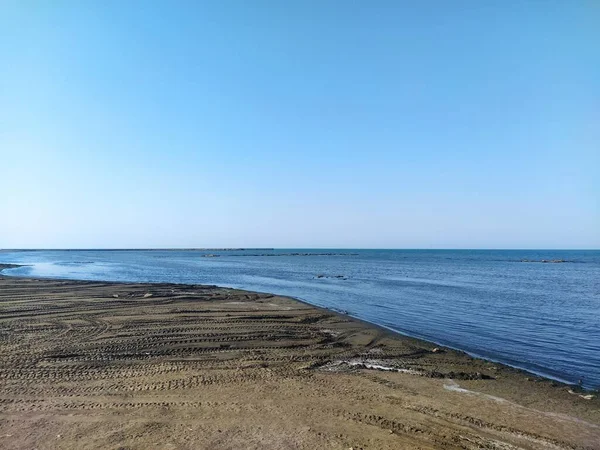 Meerblick Mit Sand Und Meereswellen Meer Mit Wellen Sommer — Stockfoto