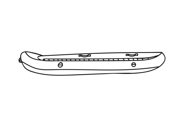 Doodle Oldalán Kilátás Felfújható Hajó Ikon Vektorban Kézzel Rajzolt Felfújható — Stock Vector
