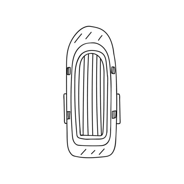 Doodle Вид Зверху Надувний Значок Човна Векторі Рука Намальована Надувна — стоковий вектор