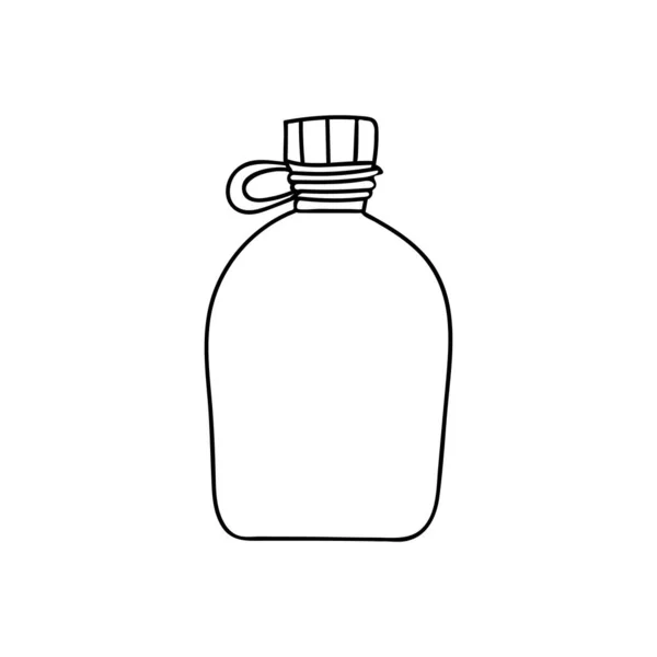 Doodle Wasserflasche Symbol Vektor Handgezeichnetes Wasserflaschensymbol Vektor Abbildung Der Trinkflasche — Stockvektor