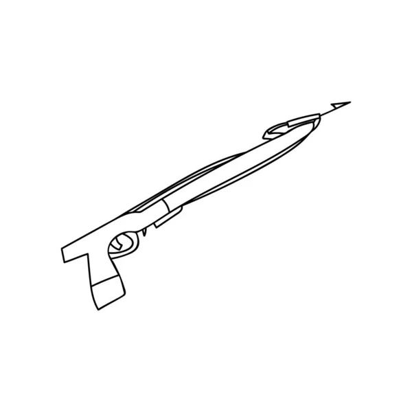 Doodle Speergewehr Illustration Vektor Handgezeichnetes Speer Gewehr Symbol Vektor Angelausrüstung — Stockvektor