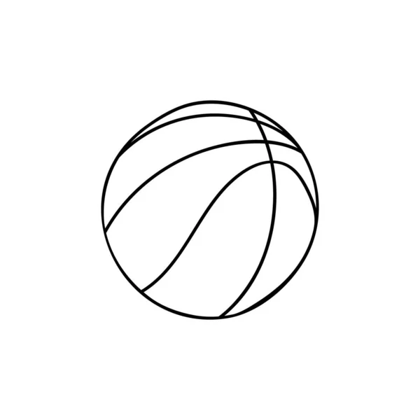 Icône Ballon Basket Ball Doodle Vecteur Icône Ballon Basket Dessinée — Image vectorielle