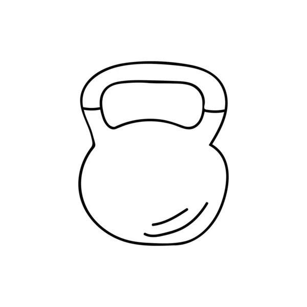 손으로 웨이트 트레이닝 일러스트 Doodle Training Weight Icon Vector 낙서에 — 스톡 벡터