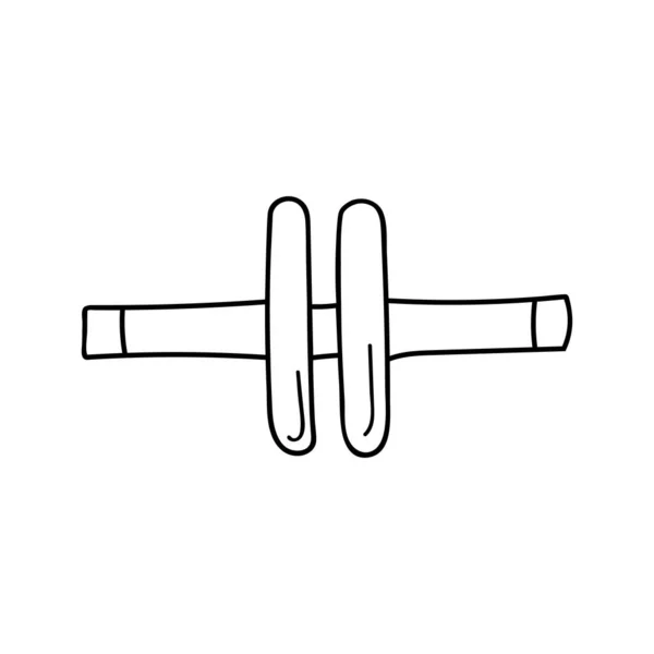 Doodle Dumbbell Illustration Vector Hand Drawn Dumbbell Icon Vector Dumbbell — Stock Vector