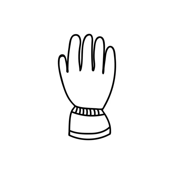 Doodle Ski Handschoen Illustratie Vector Handgetekende Skihandschoenen Icoon Vector — Stockvector