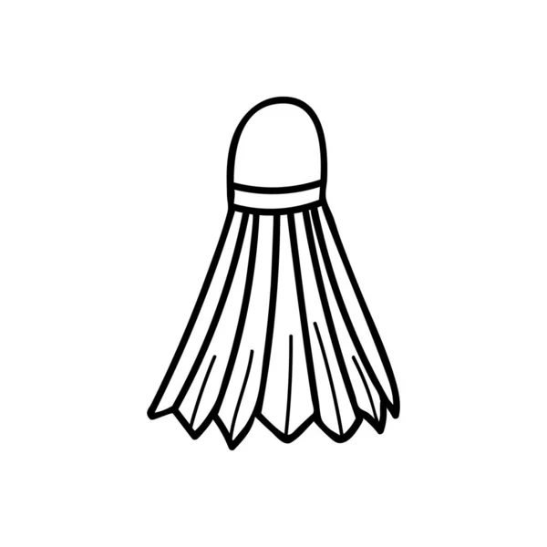 Icône Navette Badminton Doodle Dans Vecteur Badminton Dessiné Main Icône — Image vectorielle