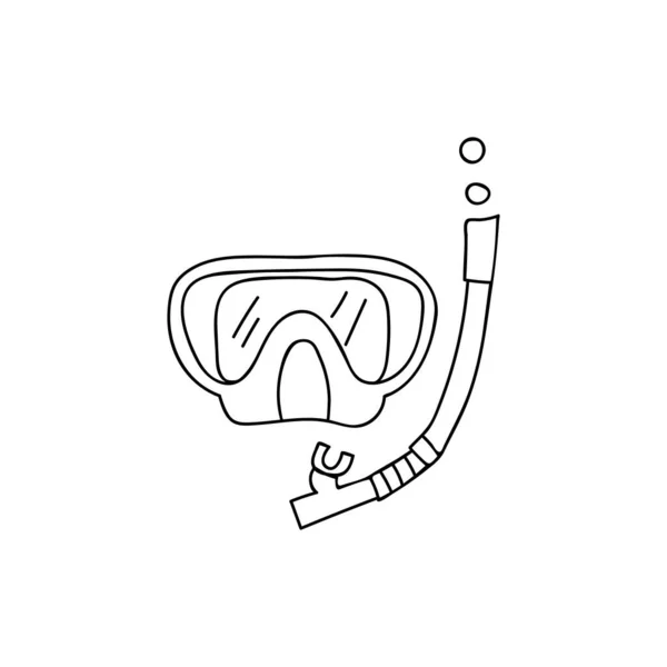 Doodle Scuba Maskesi Ikonu Elle Çizilmiş Dalgıç Maskesi Ikonu Dalgıç — Stok Vektör