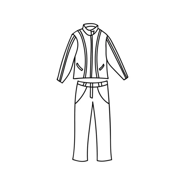 Ski Costume Doodle Illustration Vector Hand Drawn Illustration Winter Jacket — Vetor de Stock