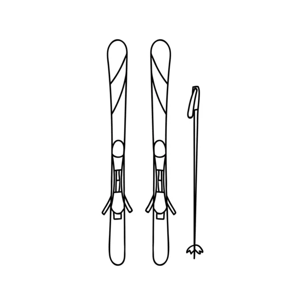 Doodle Εξοπλισμό Σκι Εικονίδια Χειροποίητη Απεικόνιση Εξοπλισμού Σκι Διάνυσμα Εικόνα — Διανυσματικό Αρχείο