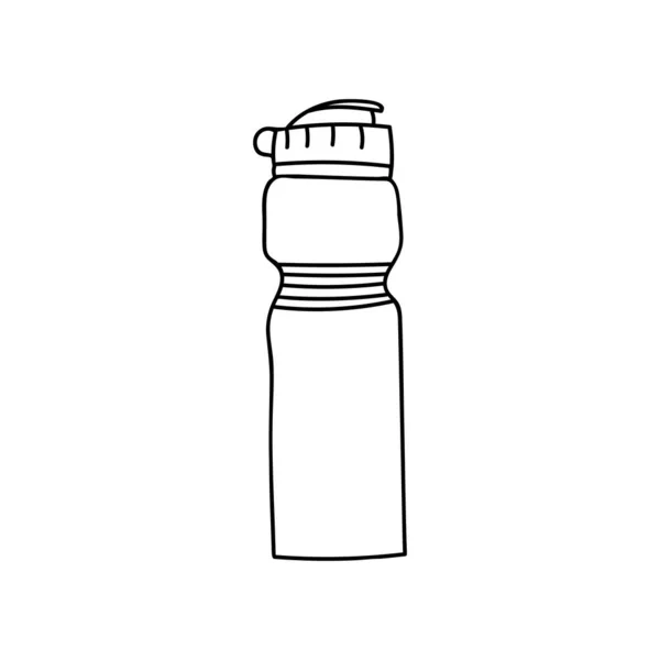 Doodle Sipper Agua Icono Vector Icono Botella Agua Dibujada Mano — Vector de stock