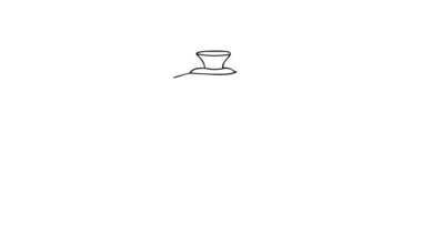 Doodle Sucepan animasyon ikonu videosu. Tencere simgesinin animasyonu çiziliyor. Tencere çizimi karalama videosu.