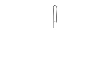 Beyaz arkaplanda Spatula doodle ikon animasyonu. Beyaz üzerine karalama spatula ikonu çizimi videosu. El yapımı mutfak spatulası.