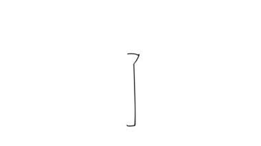Beyaz arkaplanda Spatula doodle ikon animasyonu. Beyaz üzerine karalama spatula ikonu çizimi videosu. El yapımı mutfak spatulası.
