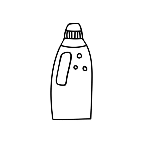 Détergent Bouteille Doodle Icône Icône Bouteille Détergent Dessinée Main Dans — Image vectorielle