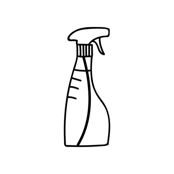 Doodle Detergent Spray Bottle Illustration Vector Hand Drawn Spray Illustration — Vector de stock