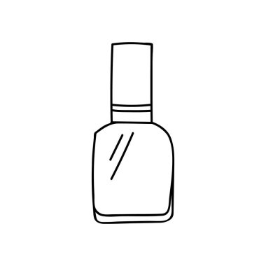 Vektör olarak karalama tırnak cilası simgesi. Vektör olarak el çizimi oje ikonu. Vektör olarak karalama ojesi çizimi. Tırnak cilası simgesi