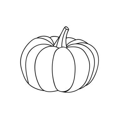 Vektör olarak karalama kabağı ikonu. Vektörde el çizimi balkabağı simgesi