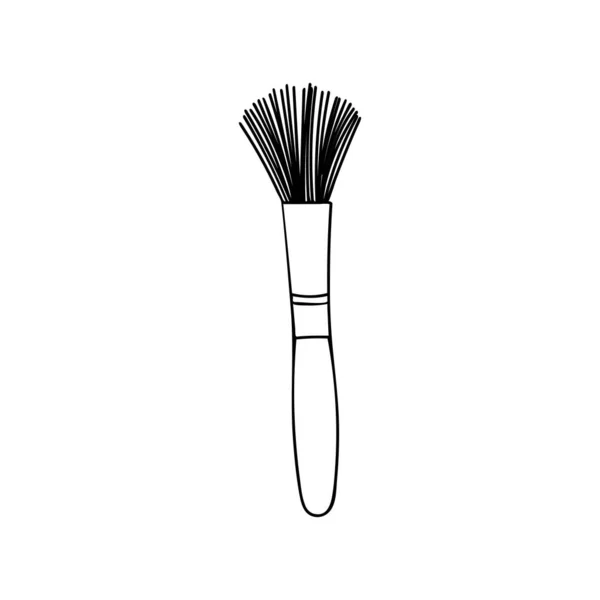 Makeup Pinsel Doodle Vektor Illustration Handgezeichnetes Makeup Pinsel Symbol Vektor — Stockvektor