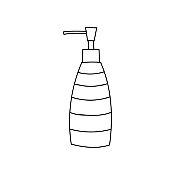 Doodle Kozmetoloji Ürün Kutusu Elle Çizilmiş Sıvı Sabun Kabı Vektörde — Stok Vektör