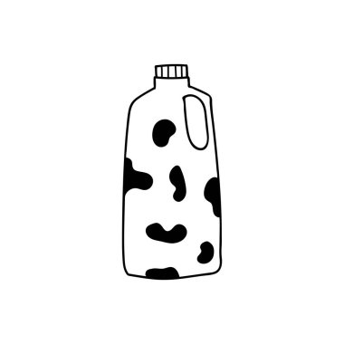 Süt kabı çizimi vektör içinde. Beyaz üzerine el çizimi süt kabı. Süt sürahisini vektörde karala