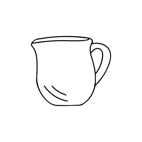 Doodle Milchkrug Illustration Vektor Isoliert Auf Weiß Handgezeichnetes Milchkännchen Symbol — Stockvektor