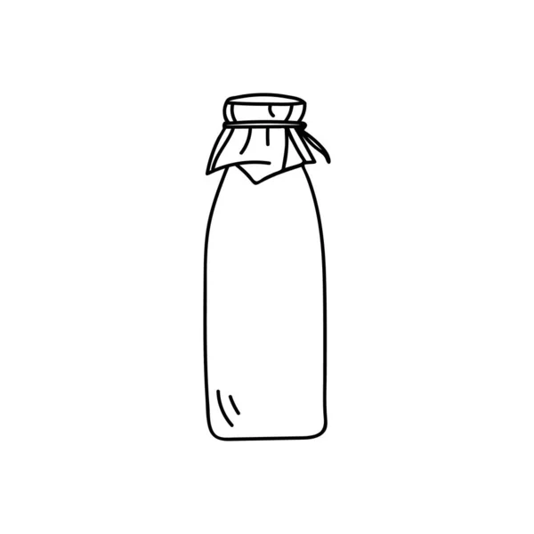Doodle Milk Container Illustration Vector Kotak Susu Dengan Tangan Digambar - Stok Vektor