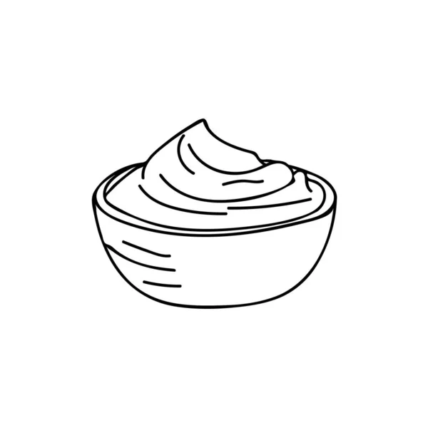 Iogurte Desenhado Mão Ilustração Vetor Iogurte Doodle Ilustração Vetor Diário — Vetor de Stock
