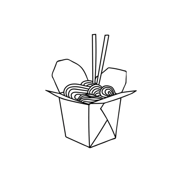 Chinese Take Away Food Japanese Take Away Food Vector Vermicelli — Image vectorielle