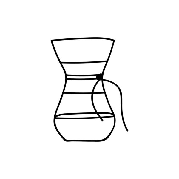 Koffie Druppelaar Doodle Illustratie Vector Koffie Dripper Hand Getekend Illustratie — Stockvector