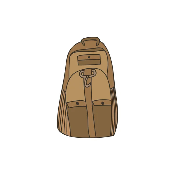 Colorful Camping Backpack Doodle Illustration Vector Colorful Camping Backpack Illustration - Stok Vektor