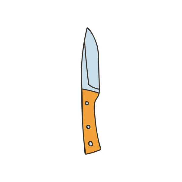 Camping Knife Colorful Doodle Icon Vector Camp Knife Colorful Illustration — Διανυσματικό Αρχείο