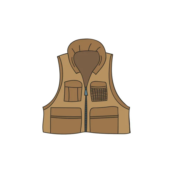 Fisherman Jacket Colorful Doodle Illustration Vector Fisherman Jacket Colorful Icon — Stockový vektor