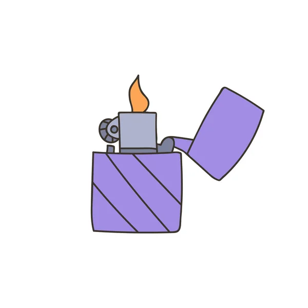 Lighter Colorful Doodle Illustration Vector Lighter Colorful Icon Vector Cigarette — Archivo Imágenes Vectoriales