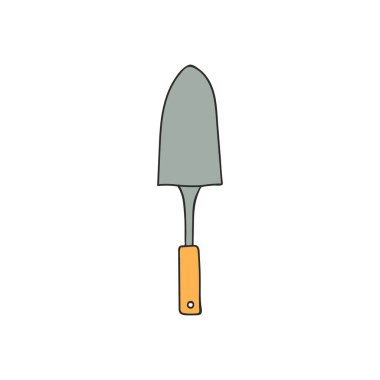 Shovel colorful illustration in vector. Shovel colorful icon in vector. Trowel illustration in vector.
