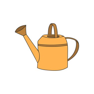 Watering can colorful icon in vector. Watering can colorful doodle illustration in vector