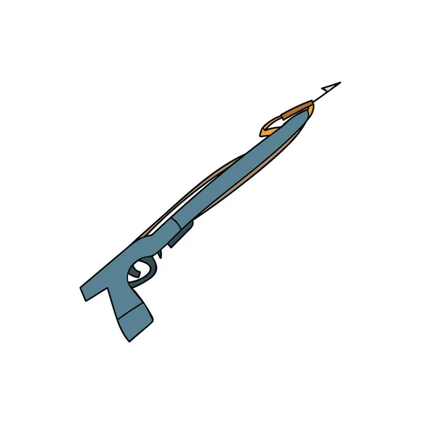 Spear Gun Colorful Doodle Illustration Vector Spear Gun Colorful Icon — Stok Vektör