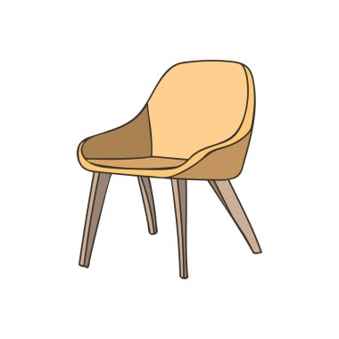 Chair colorful doodle illustration in vector. Chair colorful icon in vector. Chair illustration in vector