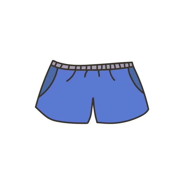 Athletic Shorts Colorful Doodle Illustration Vector Man Swimming Trunks Illustration —  Vetores de Stock