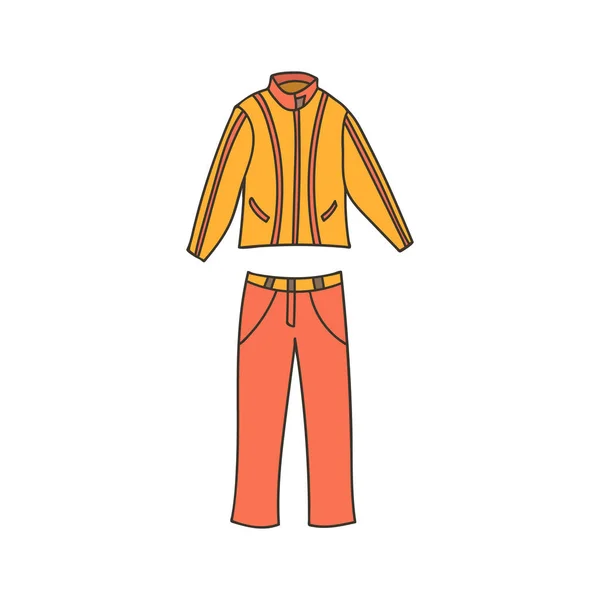 Ski Costume Doodle Illustration Vector Hand Drawn Illustration Winter Jacket — Vetor de Stock