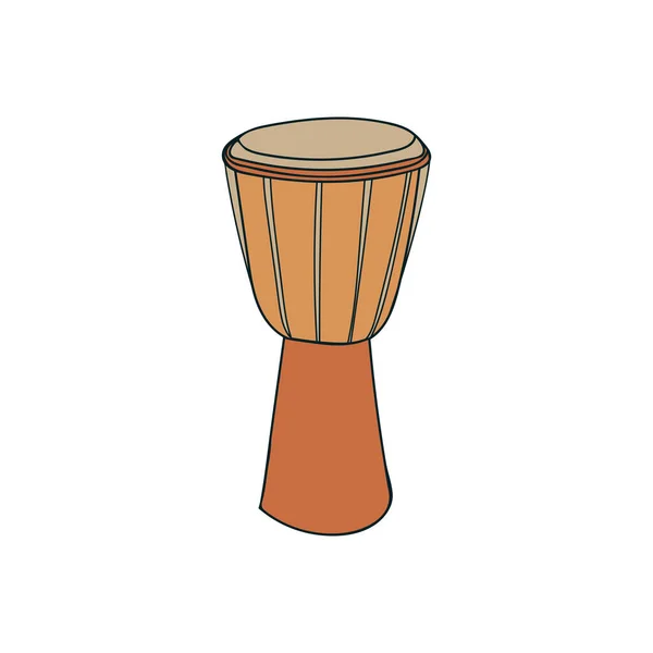 African Djembe Colorful Doodle Illustration Vector African Djembe Colorful Icon — Stockvector