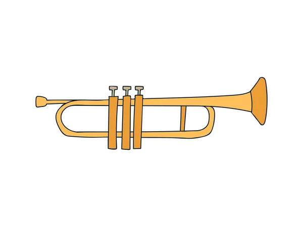 Brass Trumpet Colorful Doodle Illustration Vector Brass Trumpet Colorful Icon — Stockvector